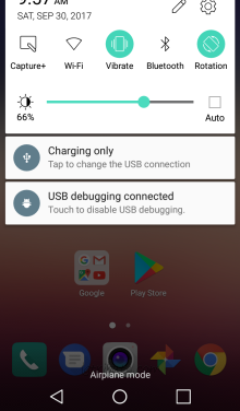 tribute hd usb debugging charging mode